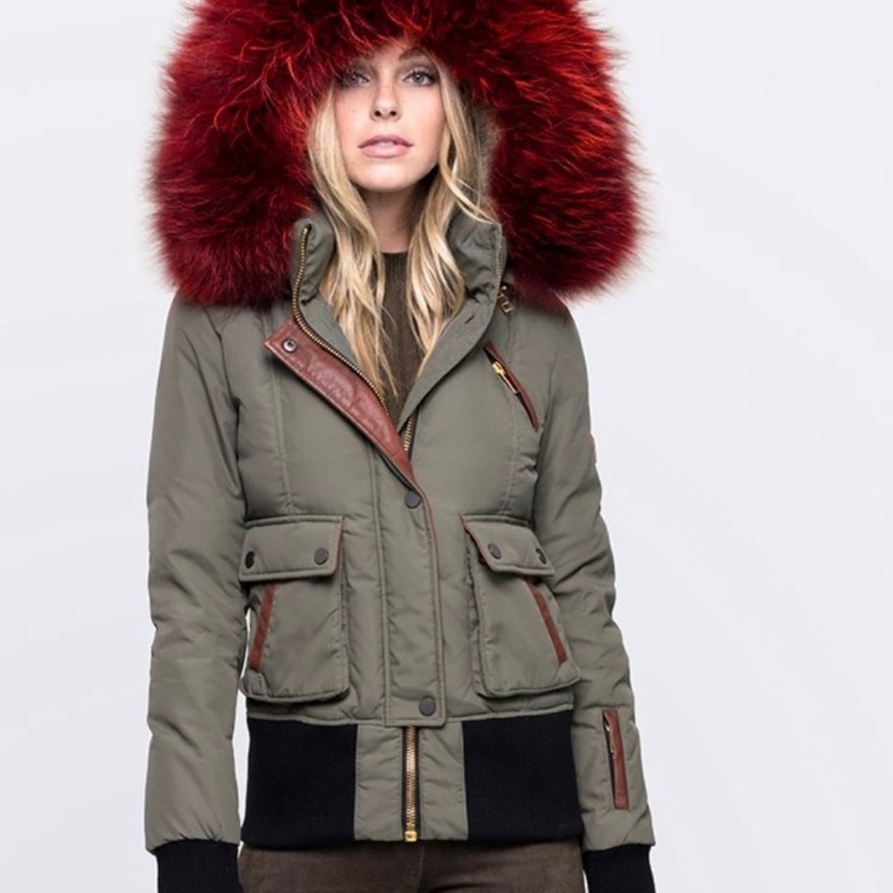 Nicole Benisti Fordham intarsia fur trim bomber sz S in great condition - Picture 5 of 15